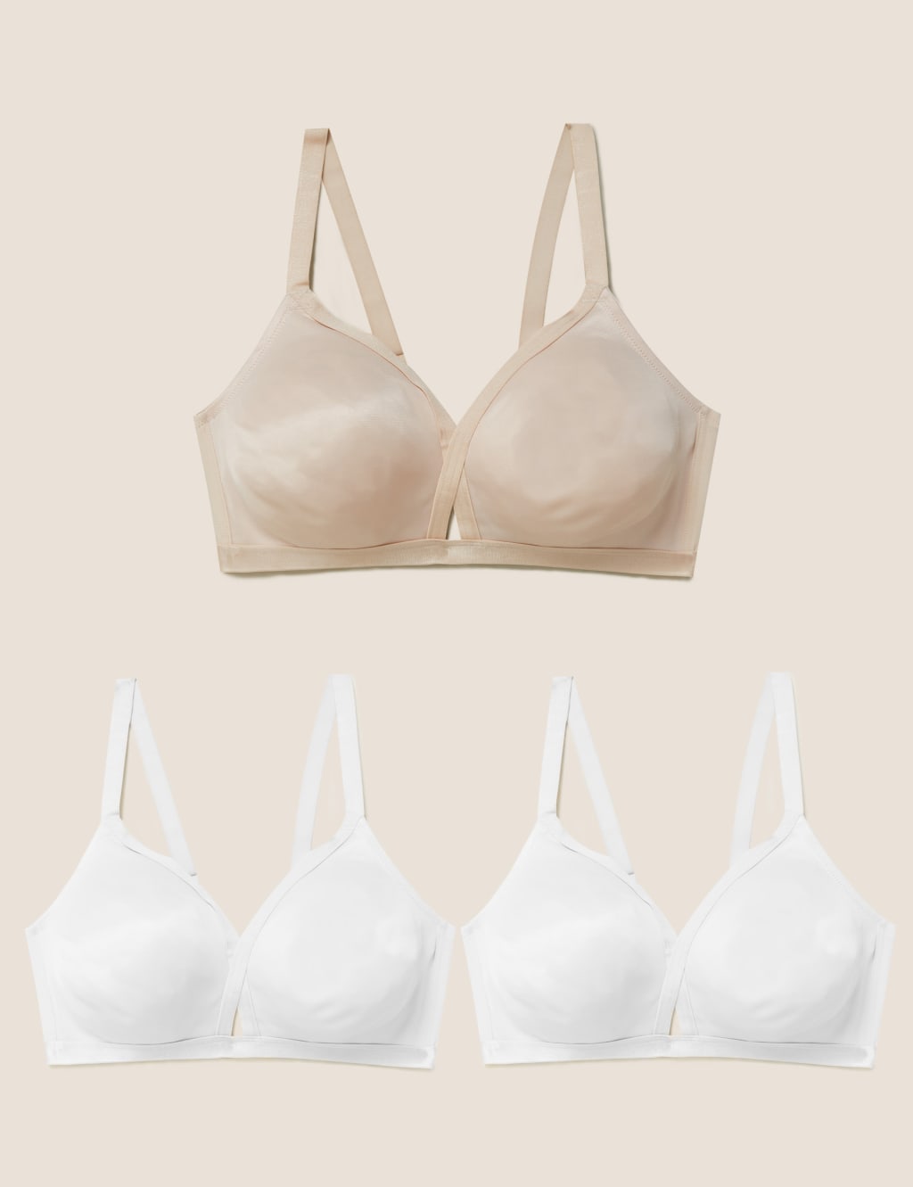 3pk Crossover Non Wired Full Cup Bras A-E 1 of 6
