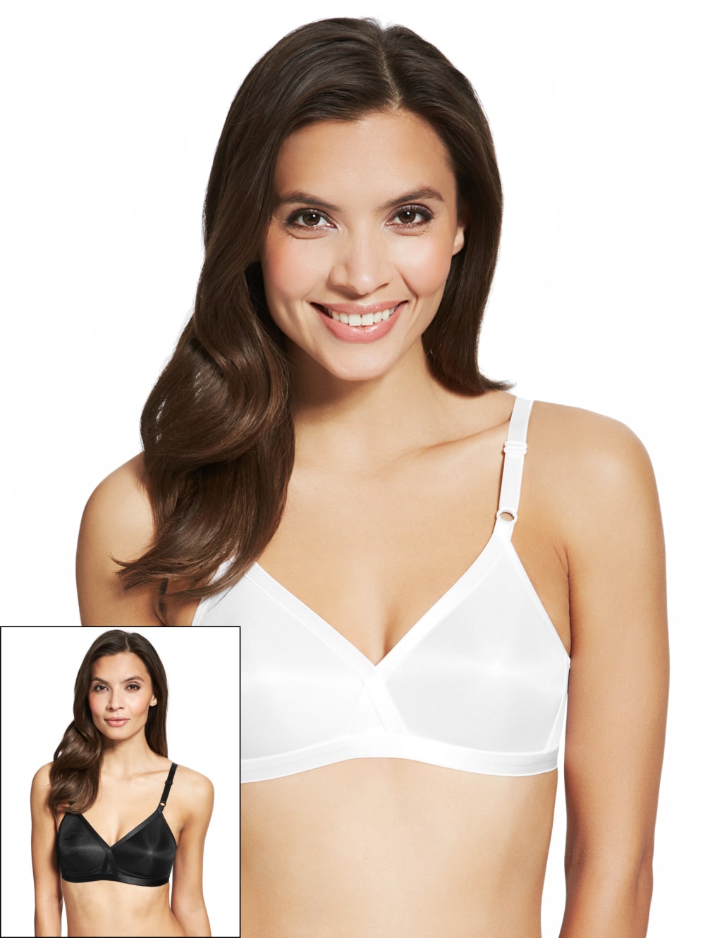 2pk Non-Wired Crossover Full Cup Bras AA-E 1 of 5