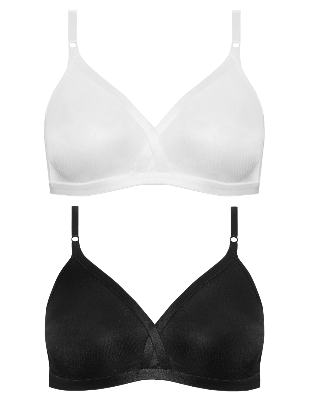 2pk Non-Wired Crossover Full Cup Bras AA-E 2 of 5