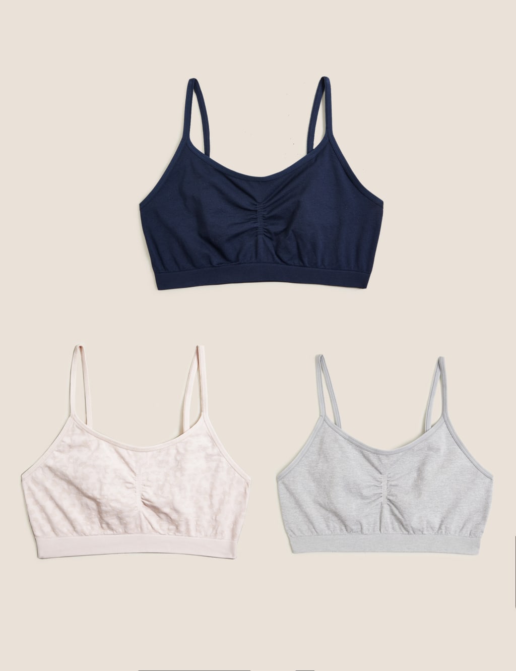3pk Seamless Non Wired Crop Tops 1 of 9