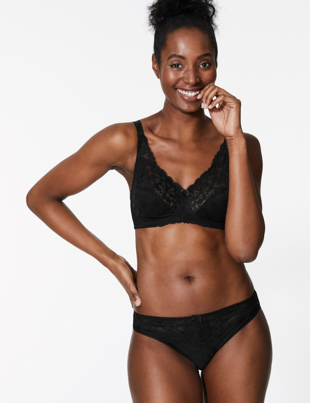 Jacquard & Lace Non-Padded Full Cup Bra AA-D 5 of 5