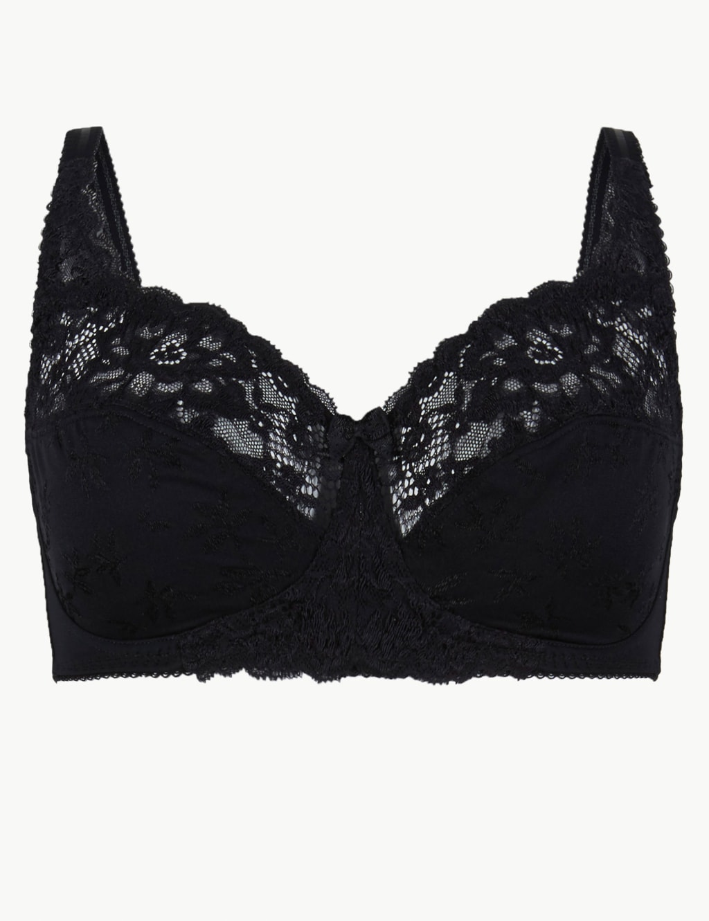 Jacquard & Lace Non-Padded Full Cup Bra AA-D 2 of 5