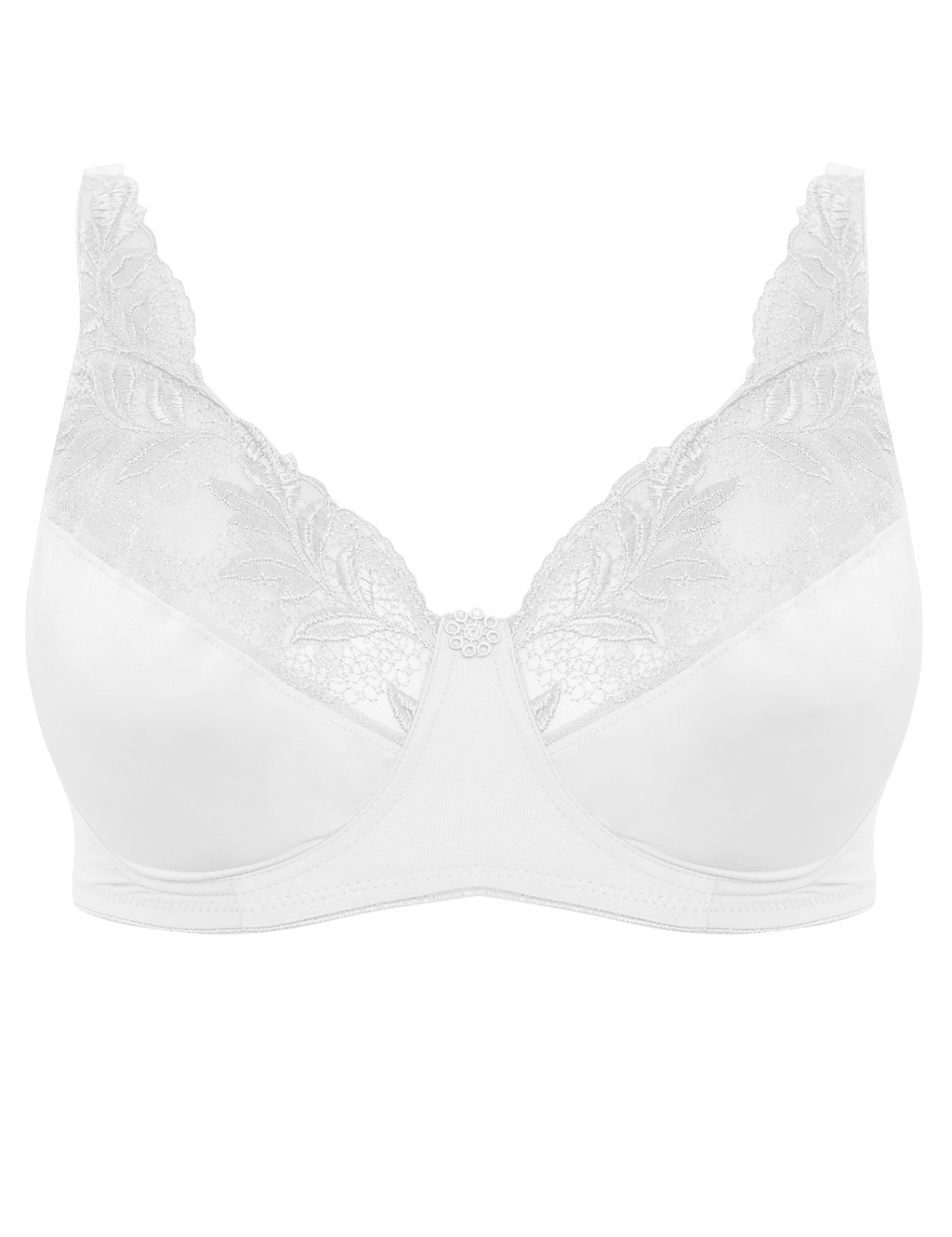 Non-Wired Oriental Leaf Embroidered A-DD Bra 2 of 5
