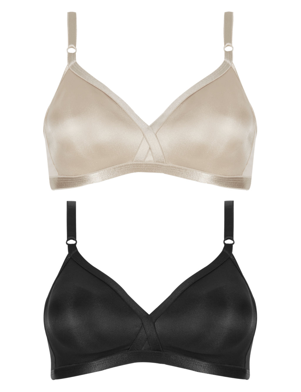 2 Pack Non-Wired Crossover Full Cup Bras A-E 2 of 4