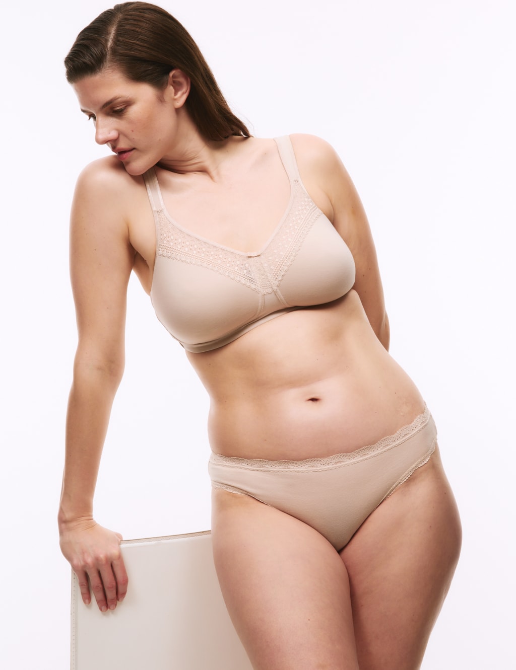 Cotton Blend & Lace Non Wired Total Support Bra B-H 5 of 7