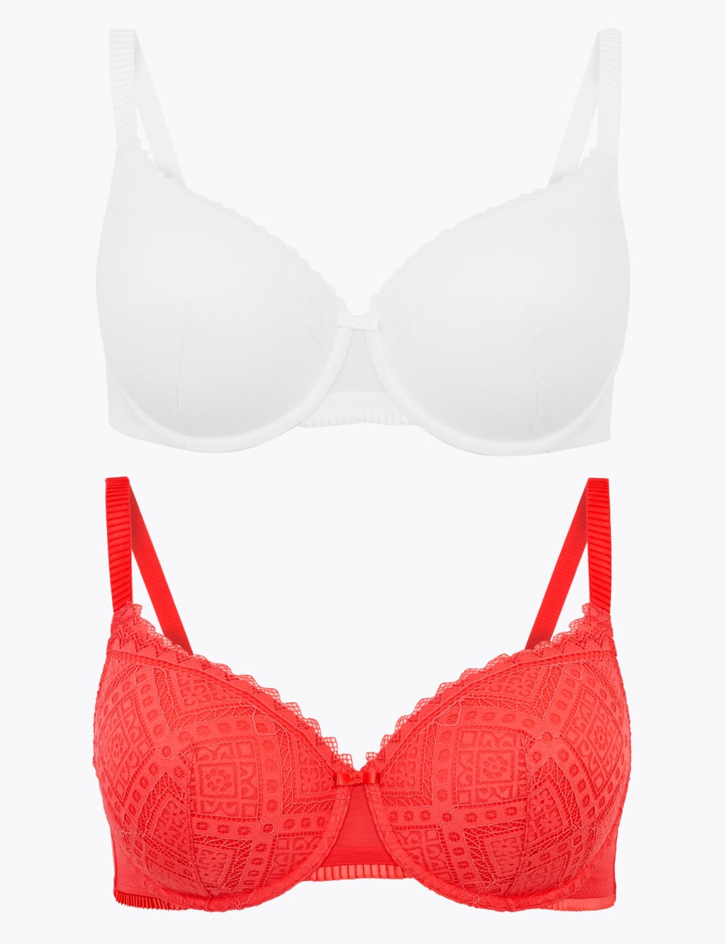 2pk Mesh Lace Full Cup Bras A-E 1 of 7