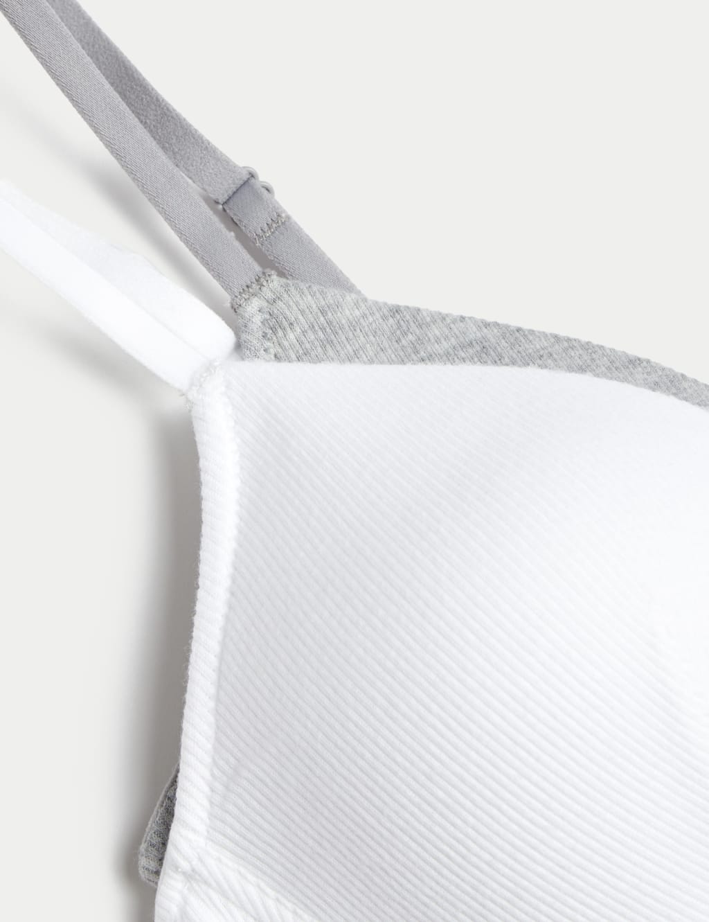 2pk Non Wired Cotton Rich Ribbed First Bras AA-D 2 of 3