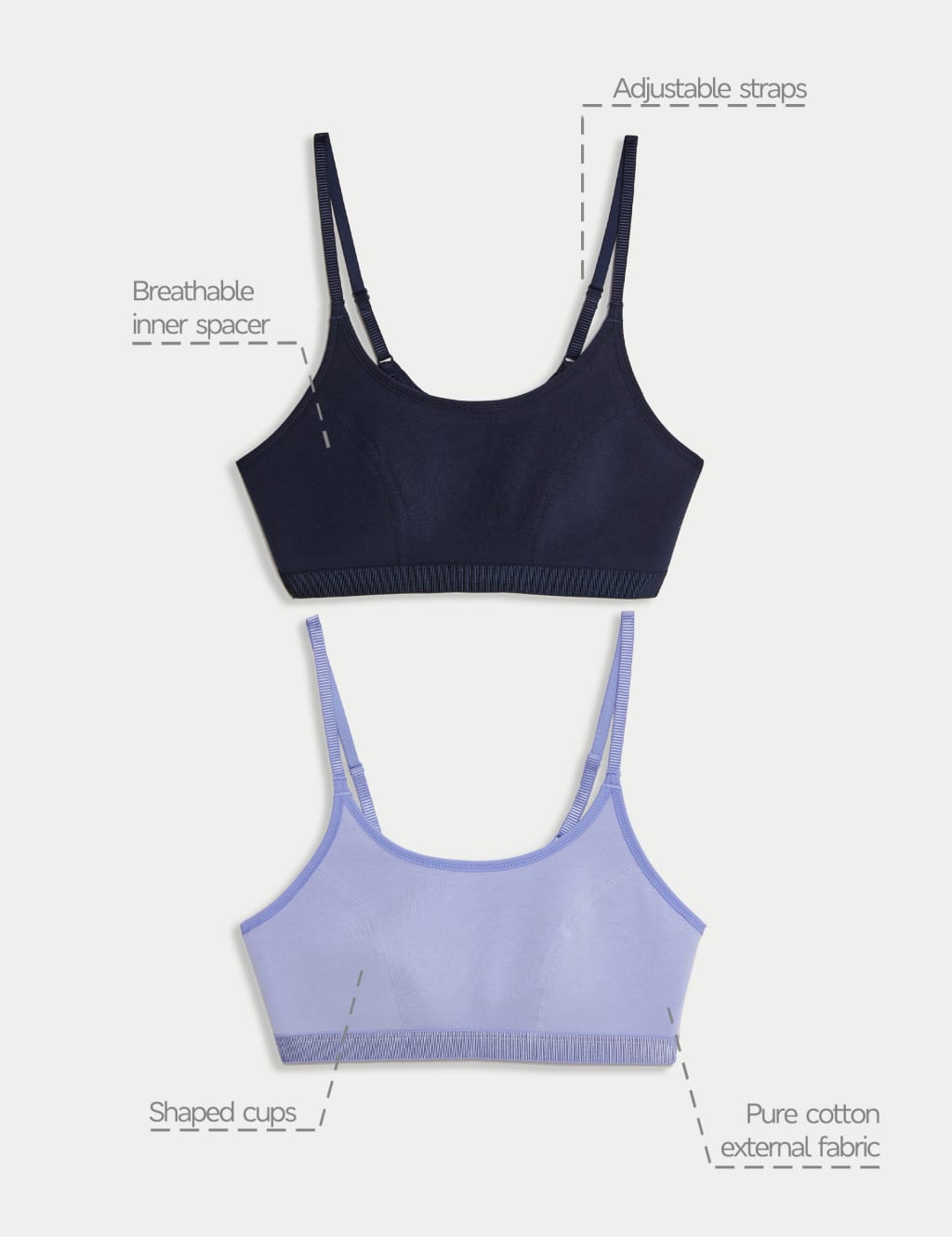 2pk Non Wired Crop Top First Bras 4 of 4