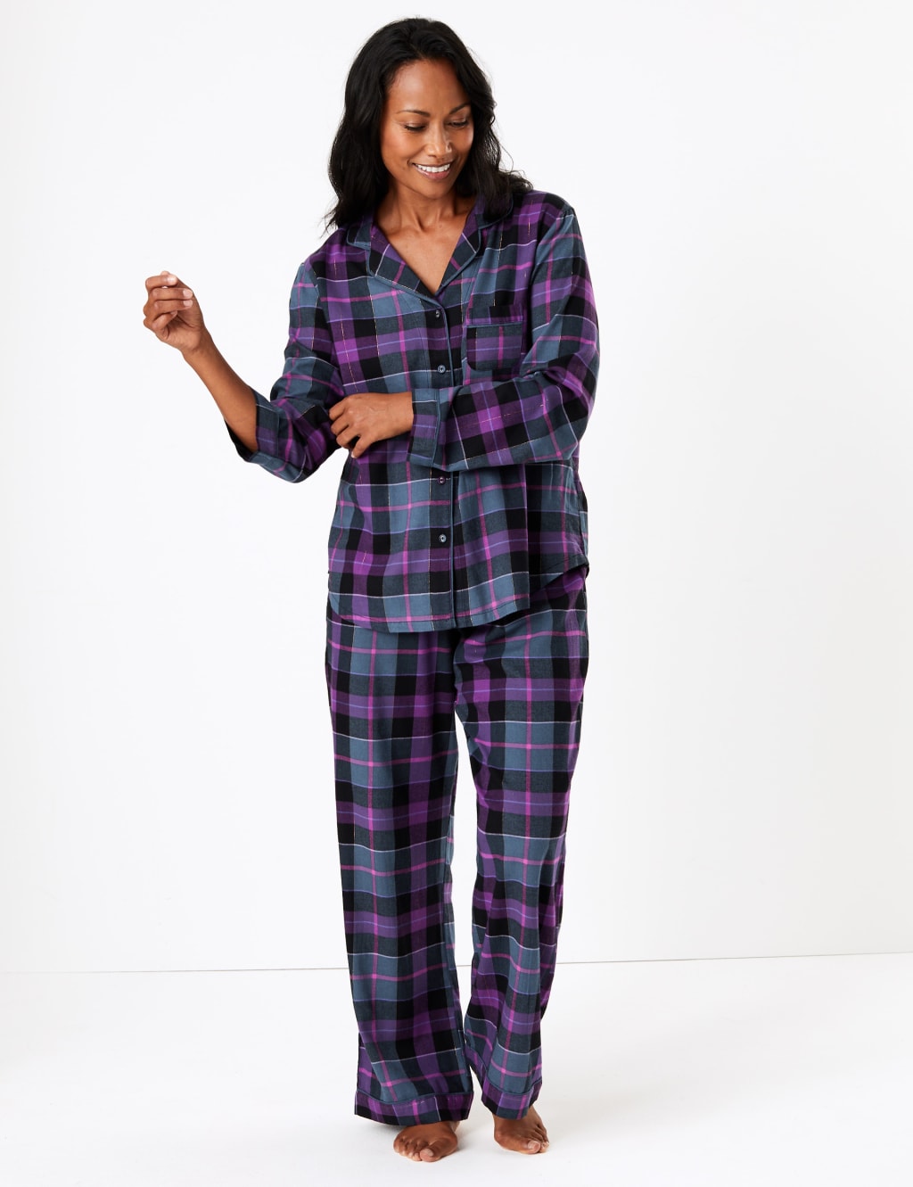 Sparkle Check Pyjama Set M S Collection M S