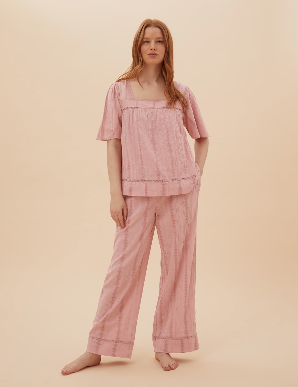 Cotton Lace Insert Pyjama Set 1 of 6