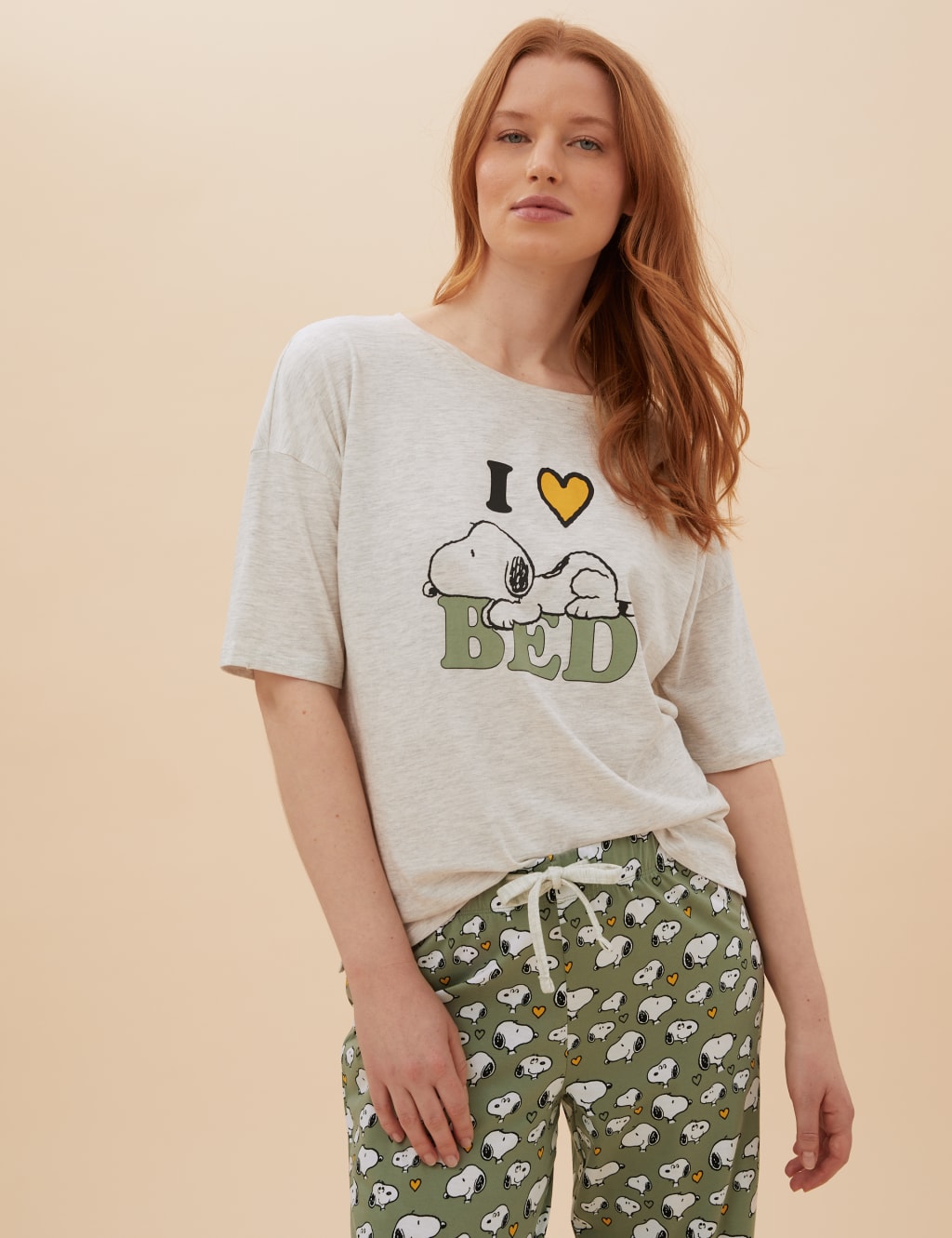 Snoopy Print Cotton Pyjama Set M S Collection M S
