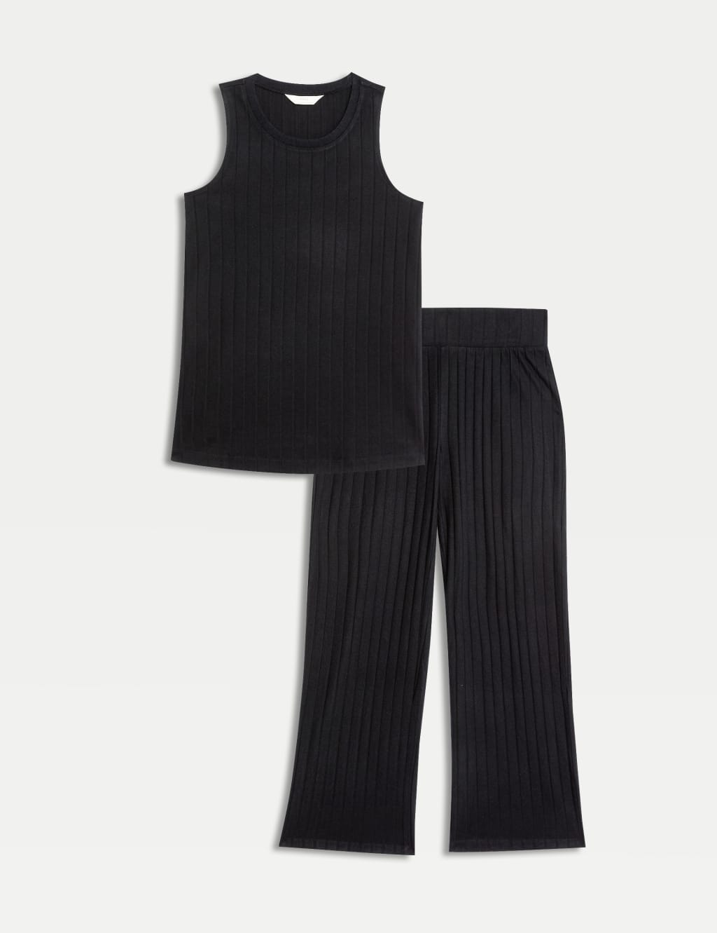 Black rib soft touch loungewear set new arrivals