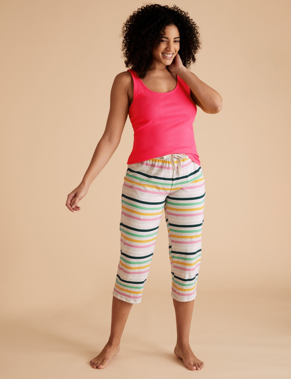 Cotton Striped Cropped Pyjama Pant 1 of 6