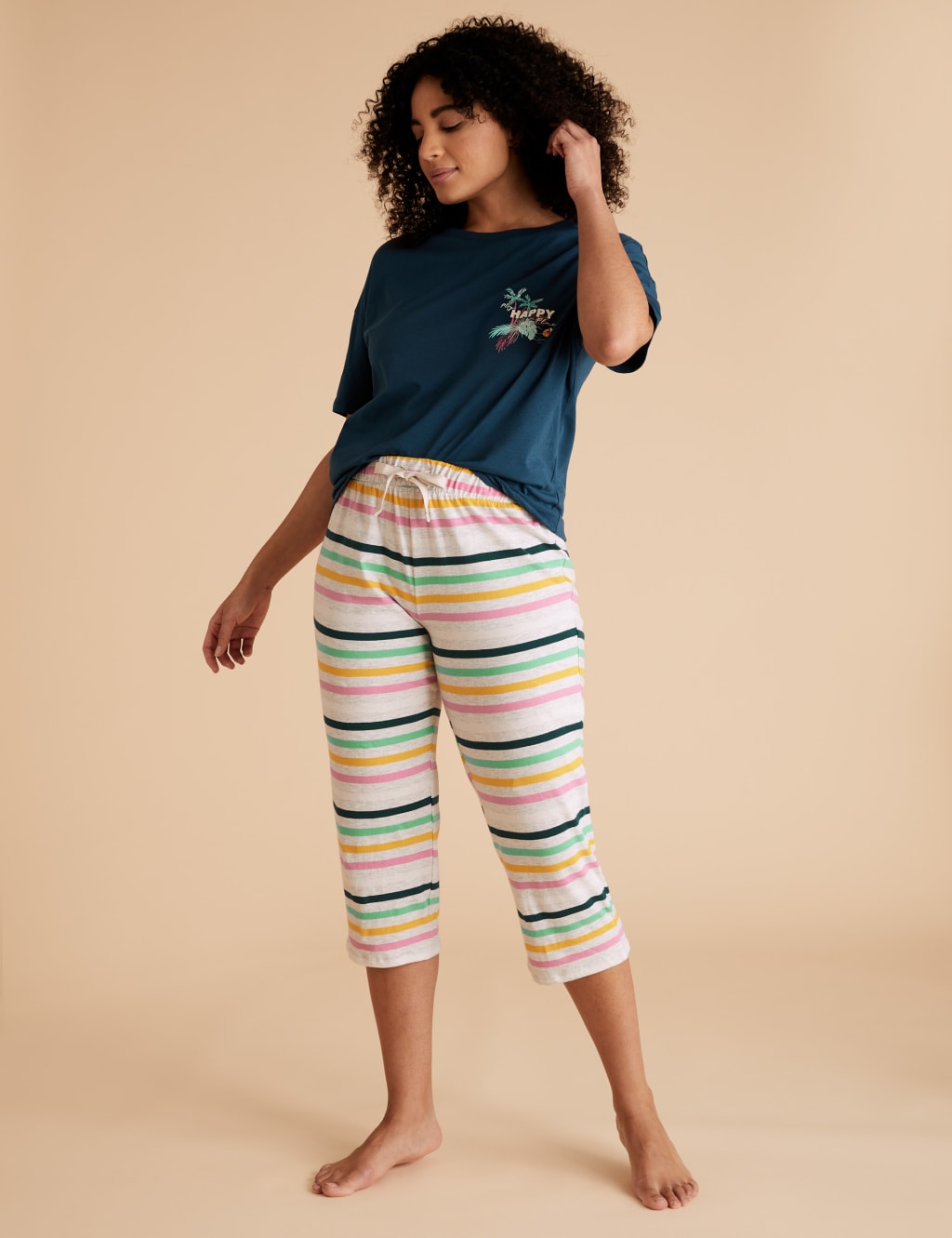 Cotton Striped Cropped Pyjama Pant 6 of 6