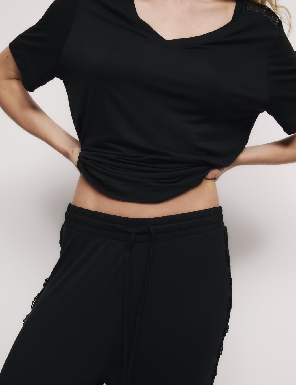 Black joggers womens dressy hot sale