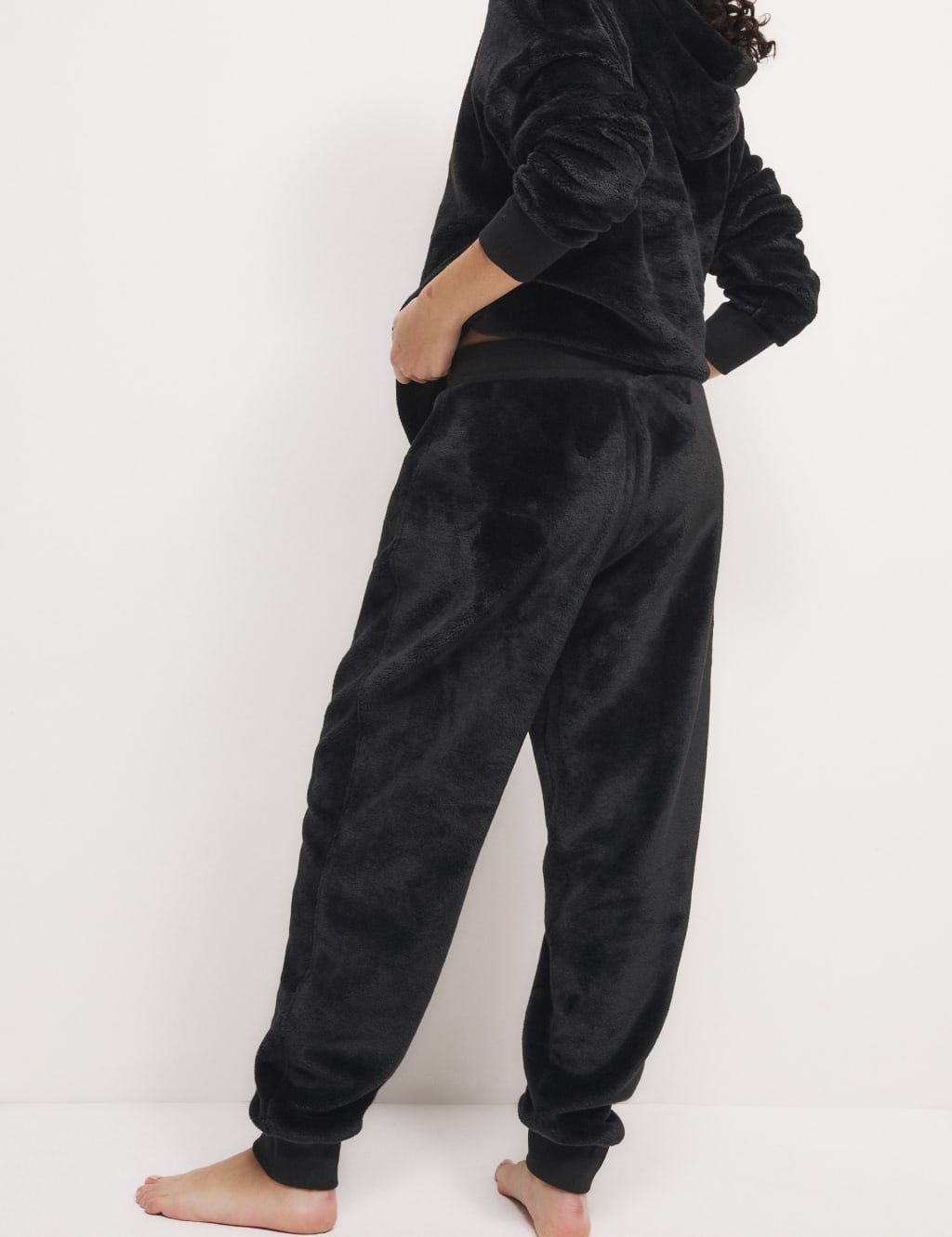Faux Fur Fleece Cuffed Hem Lounge Joggers M S Collection M S