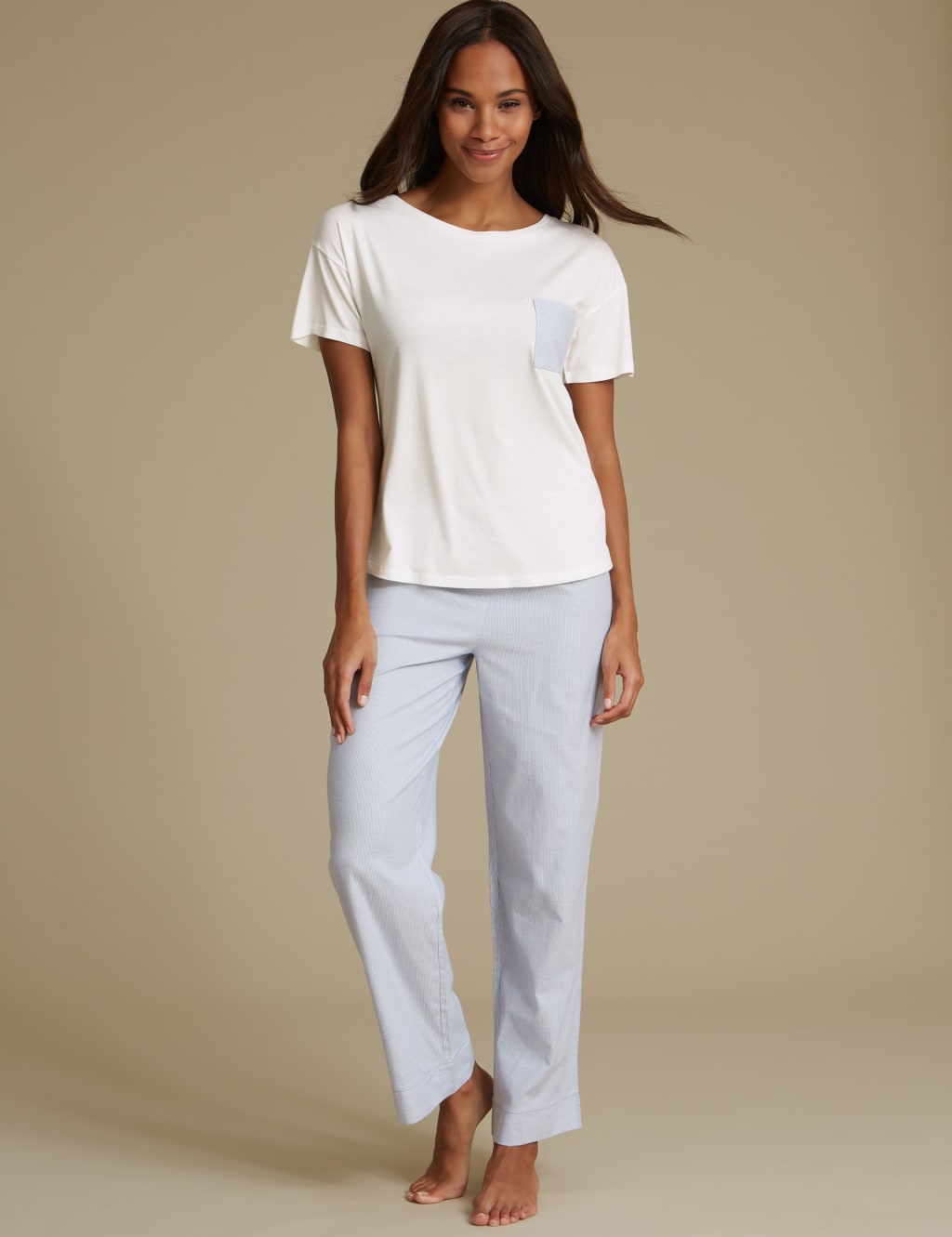 Cotton Blend Short Sleeve Pyjama Set M S Collection M S