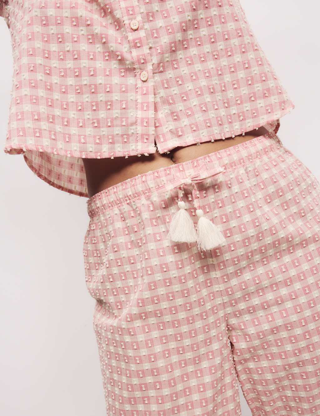 Pure Cotton Gingham Cropped Pyjama Bottoms 3 of 5