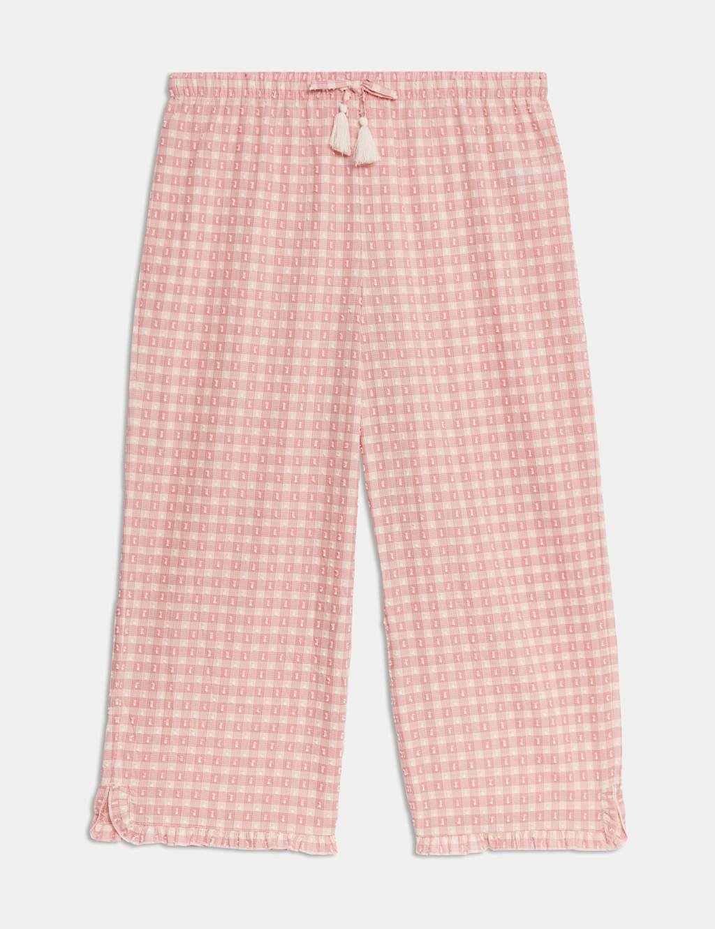 Pure Cotton Gingham Cropped Pyjama Bottoms 2 of 5