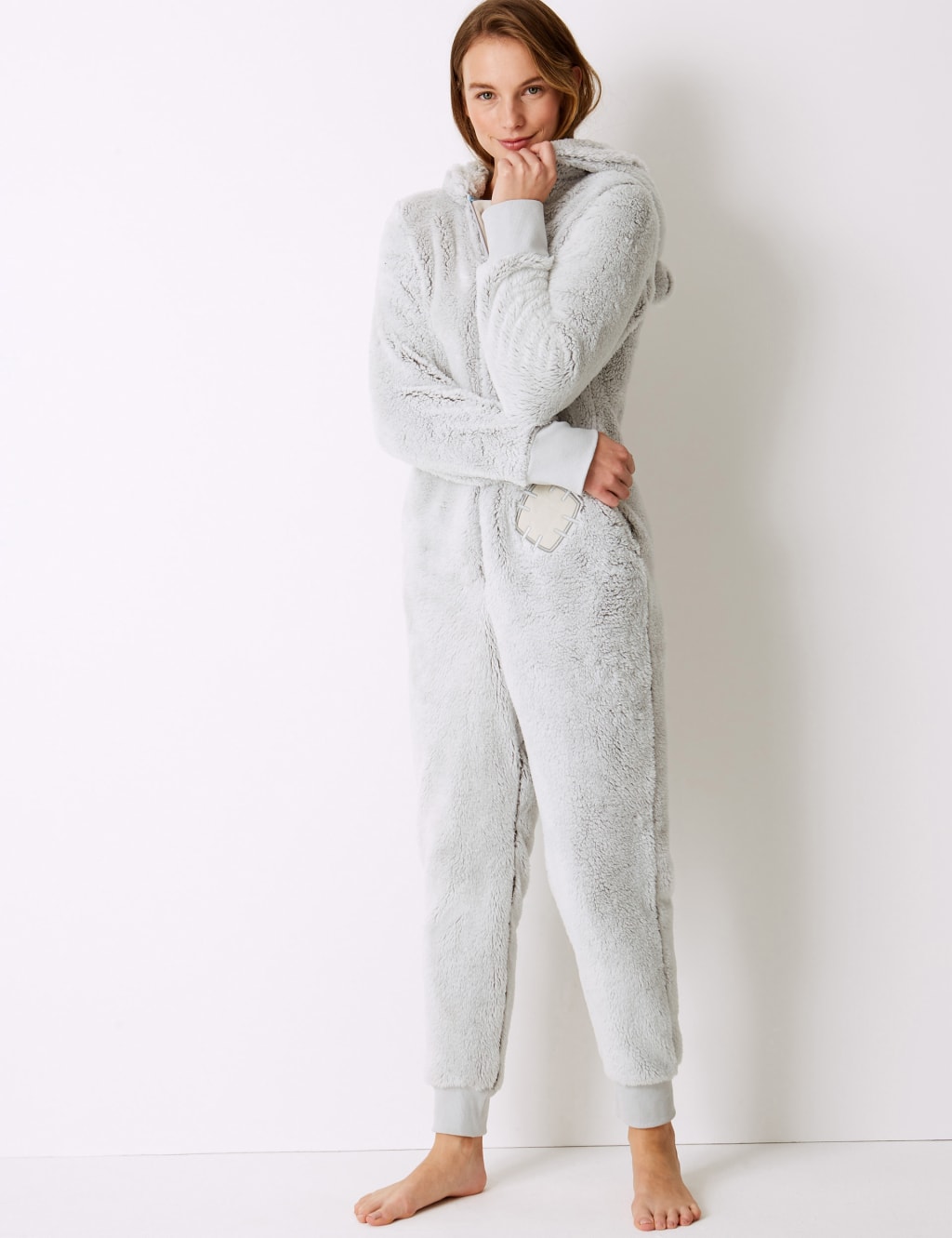Fleece Textured Long Sleeve Onesie 1 of 5