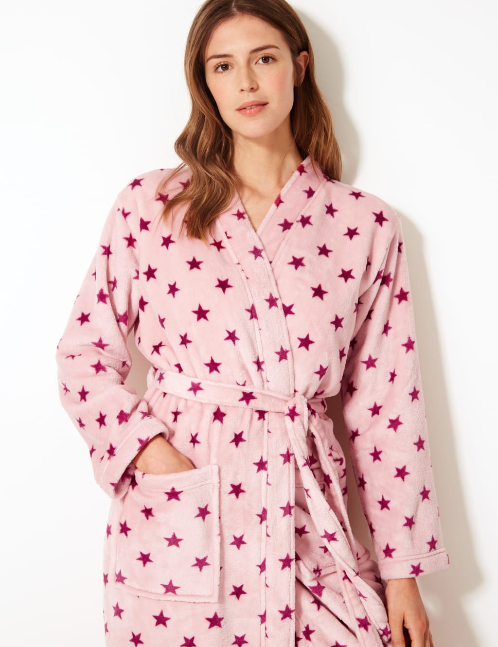 Fleece Star Print Dressing Gown 3 of 4