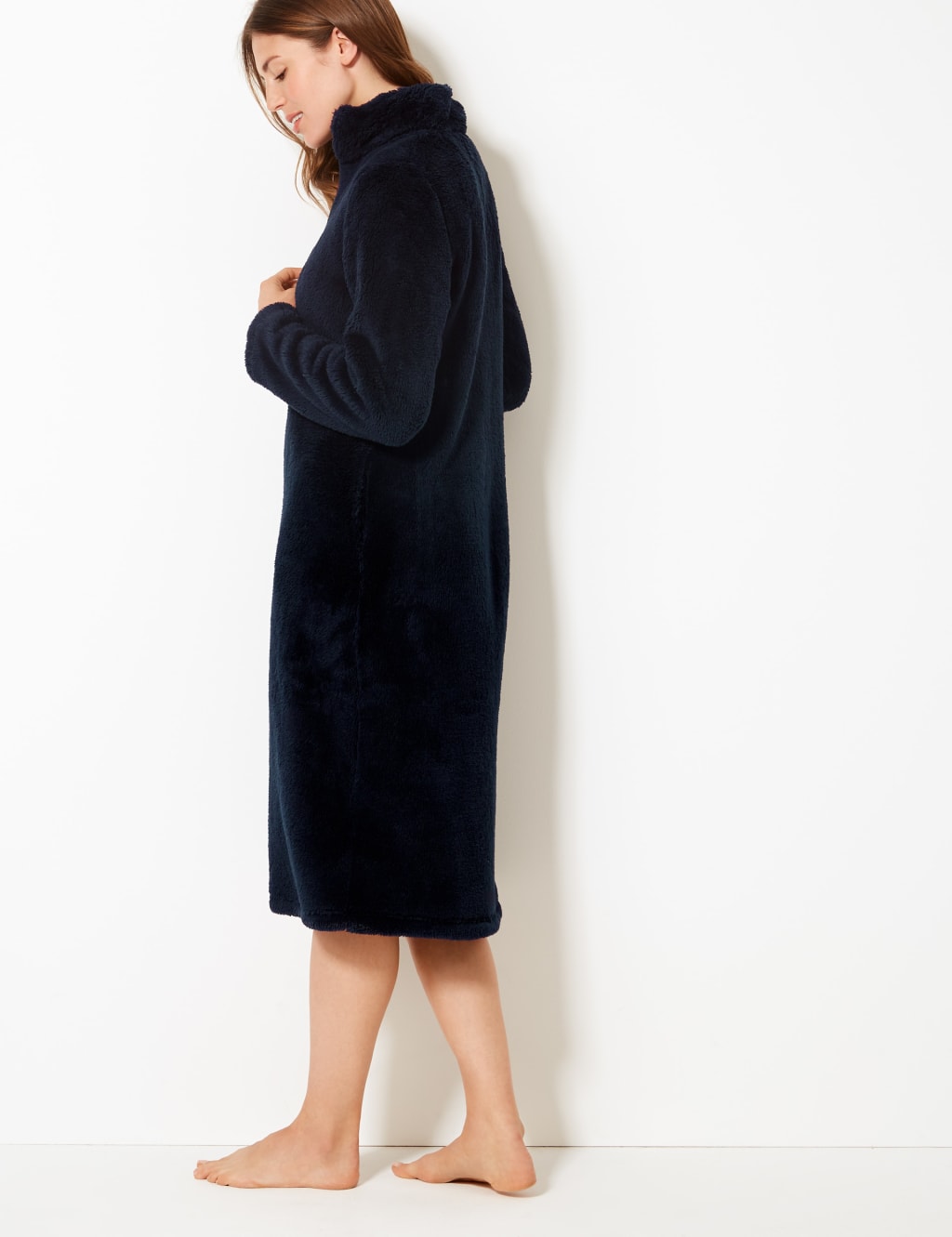 Zip up dressing gown m&s top