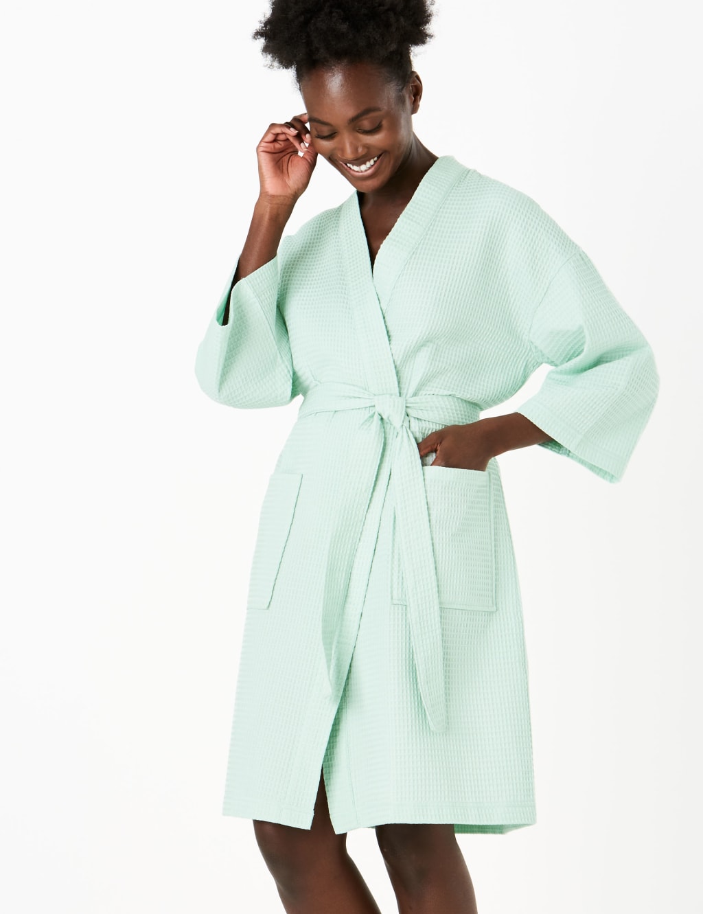 Cotton Waffle Dressing Gown M S Collection M S