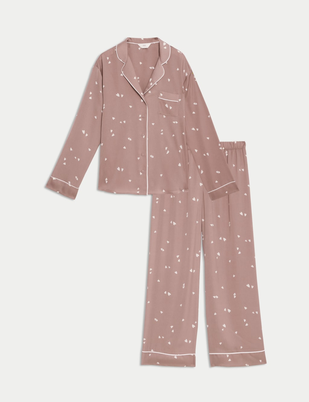 Dream Satin Heart Print Pyjama Set