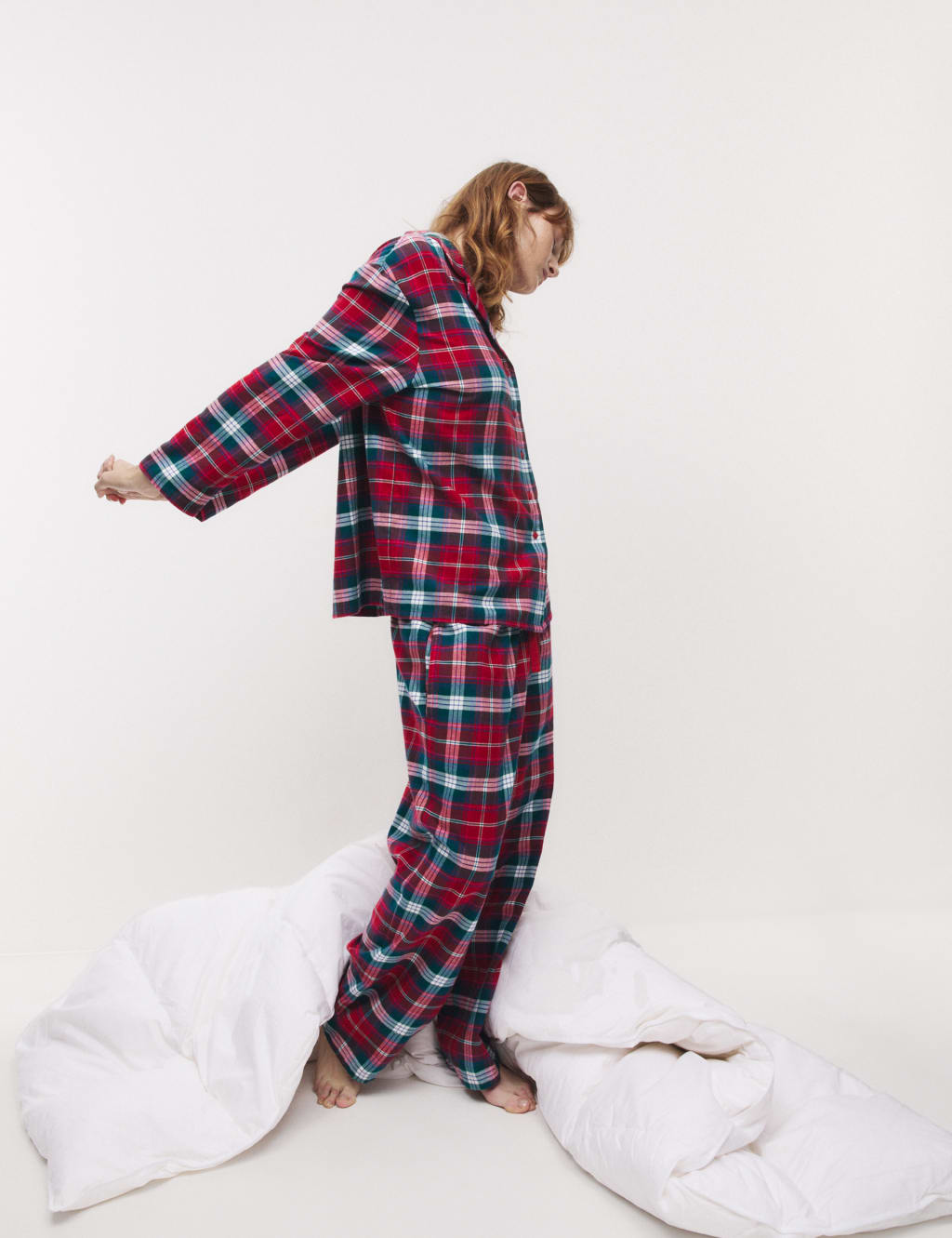 Women s Checked Family Christmas Pyjama Set M S Collection M S