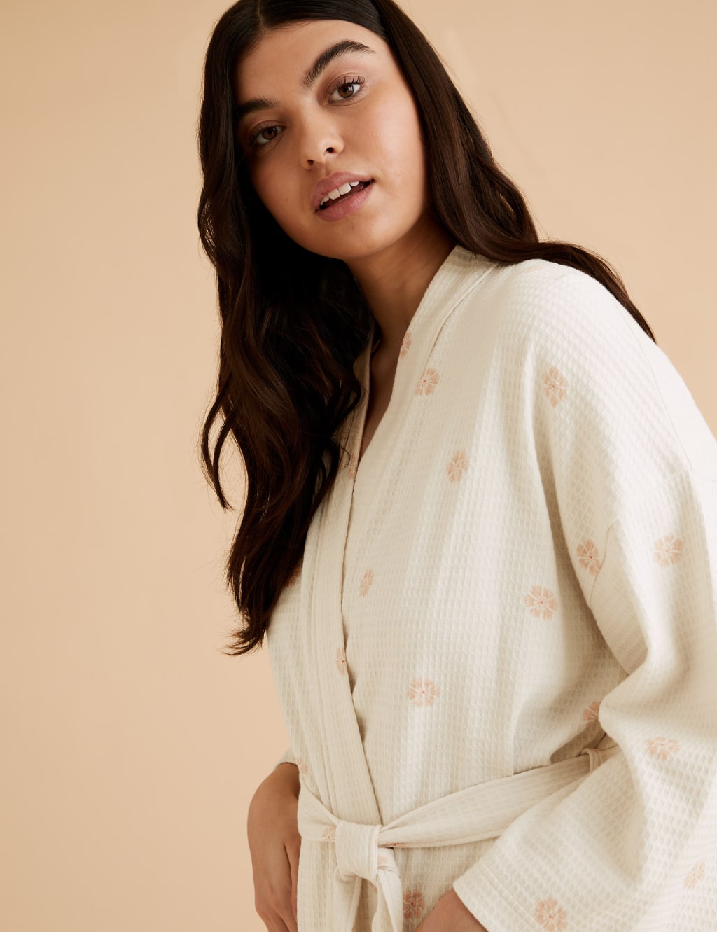 Pure Cotton Waffle Short Dressing Gown 3 of 6