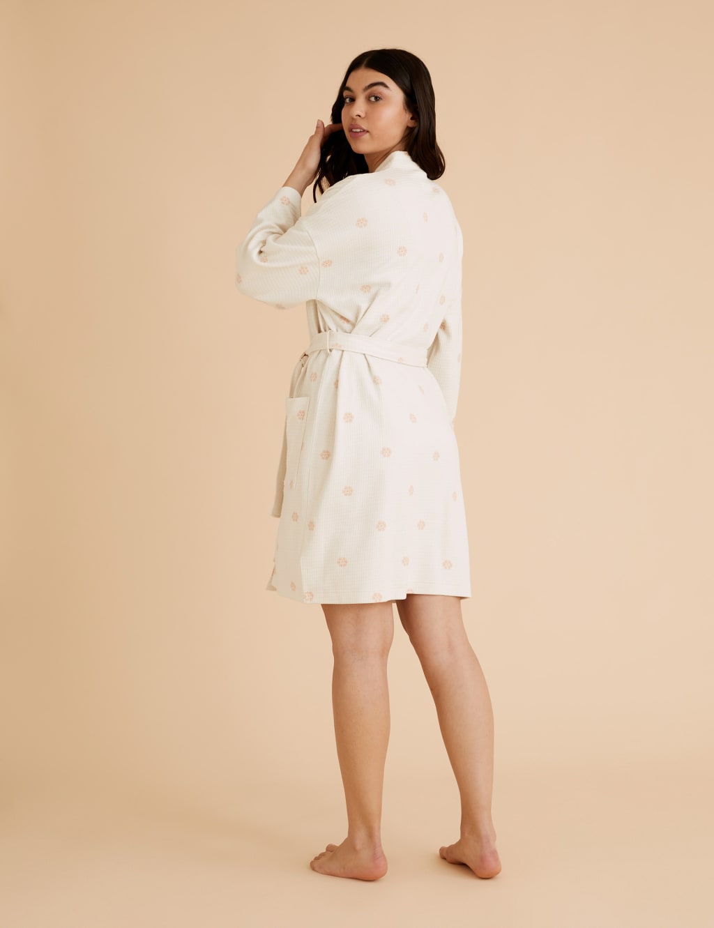 Pure Cotton Waffle Short Dressing Gown 4 of 6