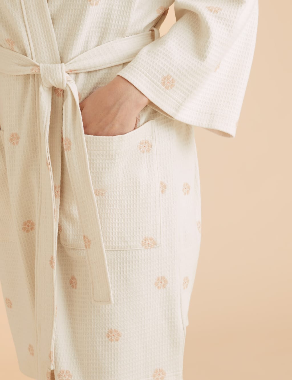 Pure Cotton Waffle Short Dressing Gown 5 of 6