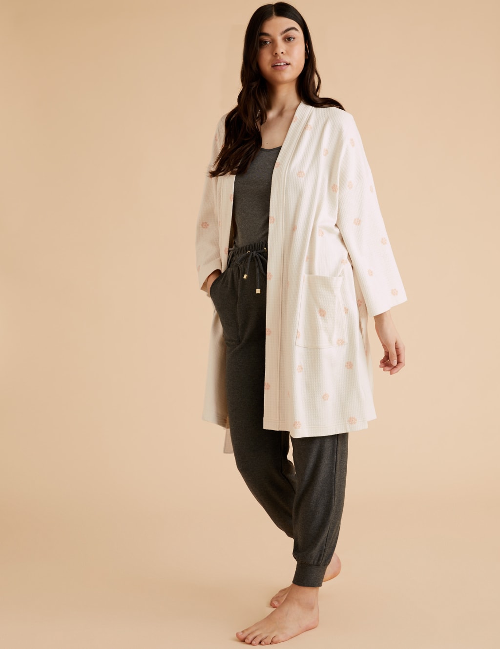 Pure Cotton Waffle Short Dressing Gown 6 of 6