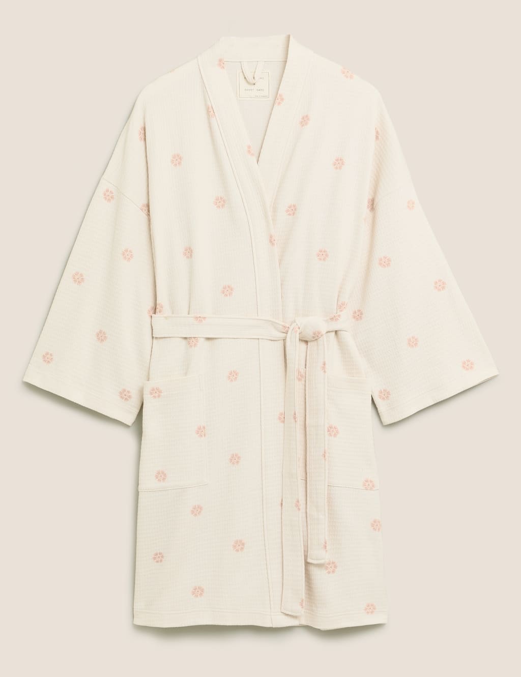 Pure Cotton Waffle Short Dressing Gown 2 of 6