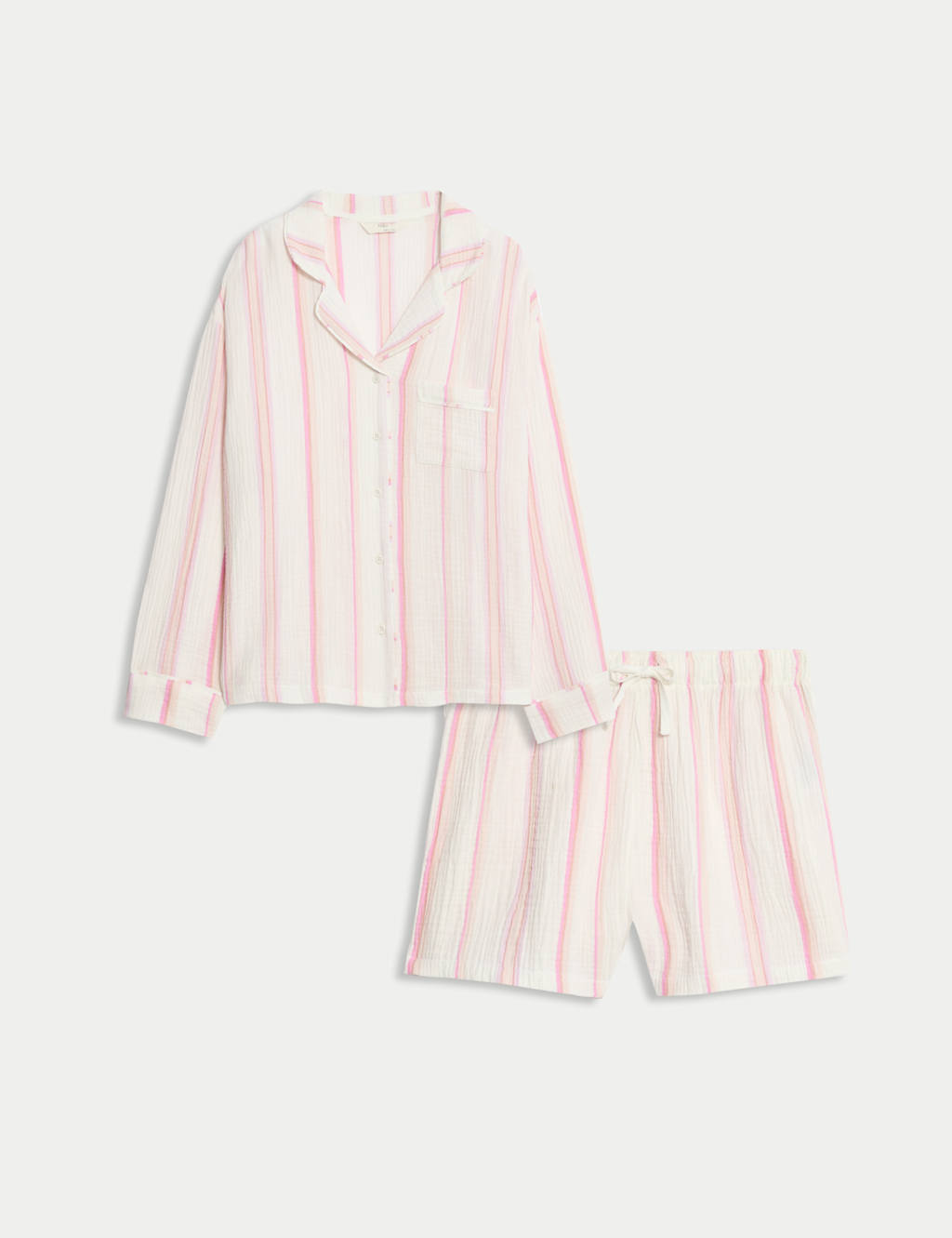 Pure Cotton Muslin Striped Shortie Set 2 of 5