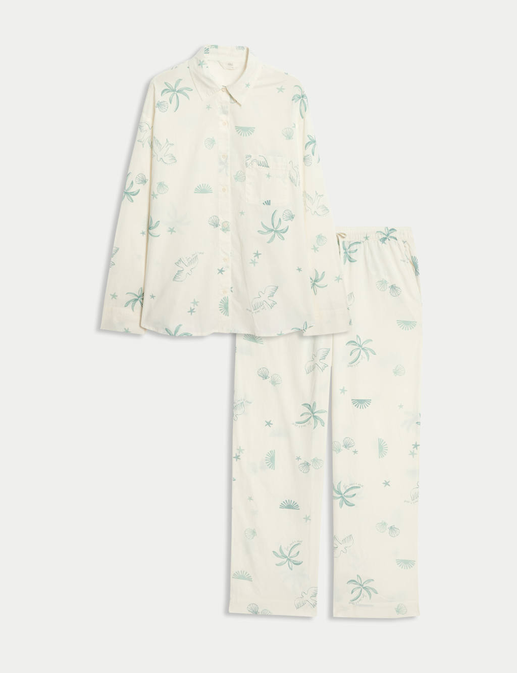 Pure Cotton Printed Revere Pyjama Set 2 of 5