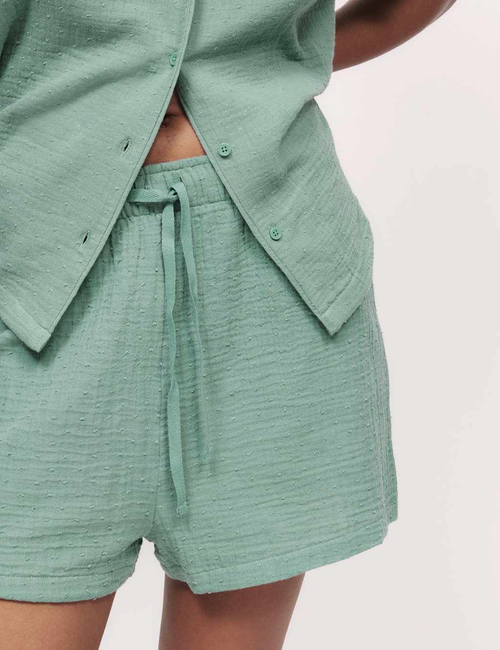 Pure Cotton Muslin Revere Shortie Set 4 of 4