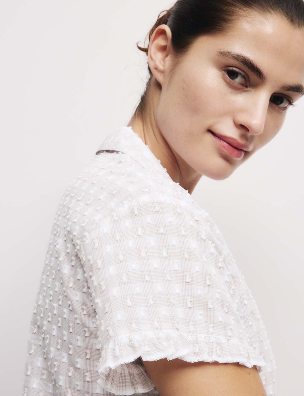 Pure Cotton Gingham Cropped Pyjama Set 5 of 5