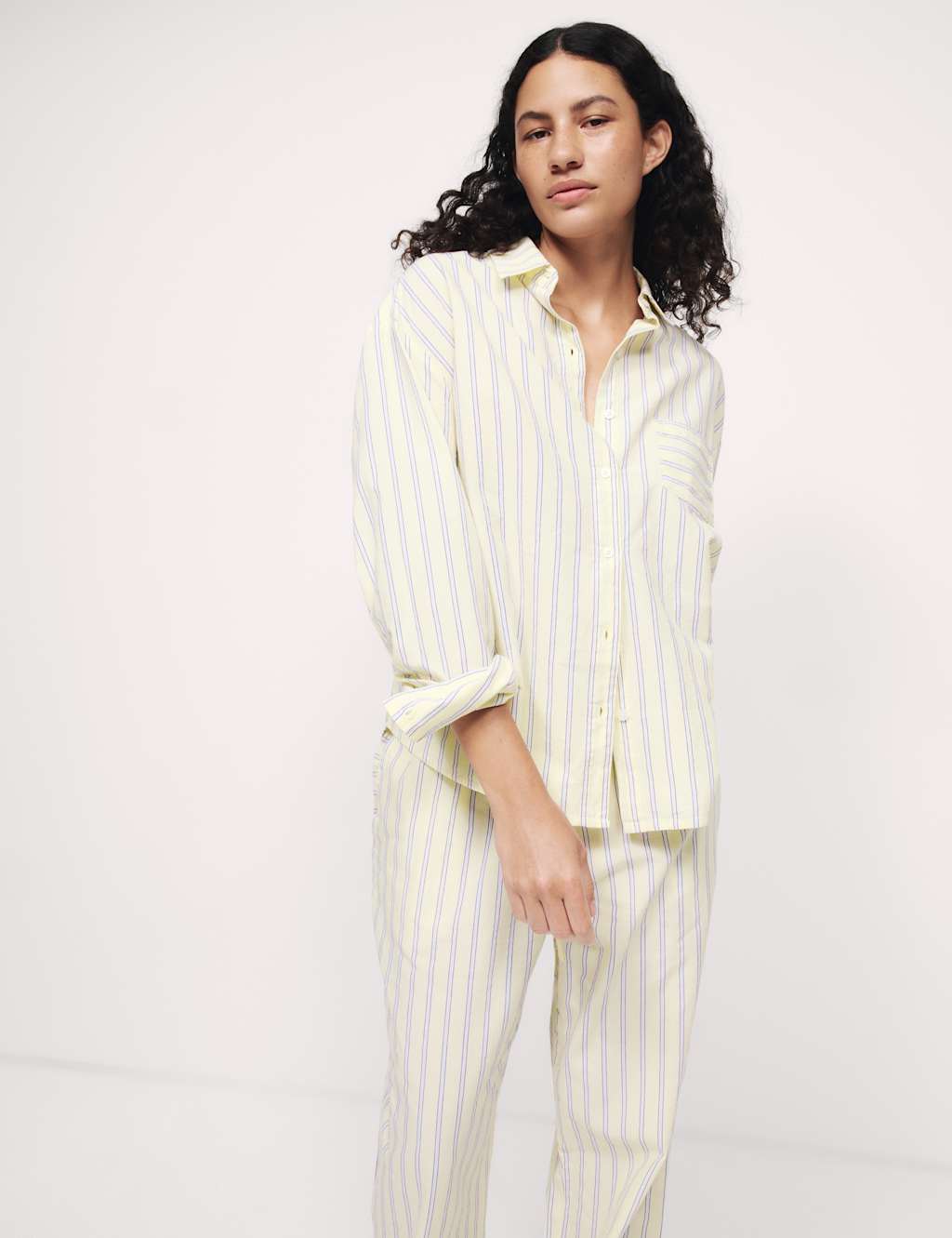 Pure Cotton Cambric Striped Pyjama Set 4 of 5