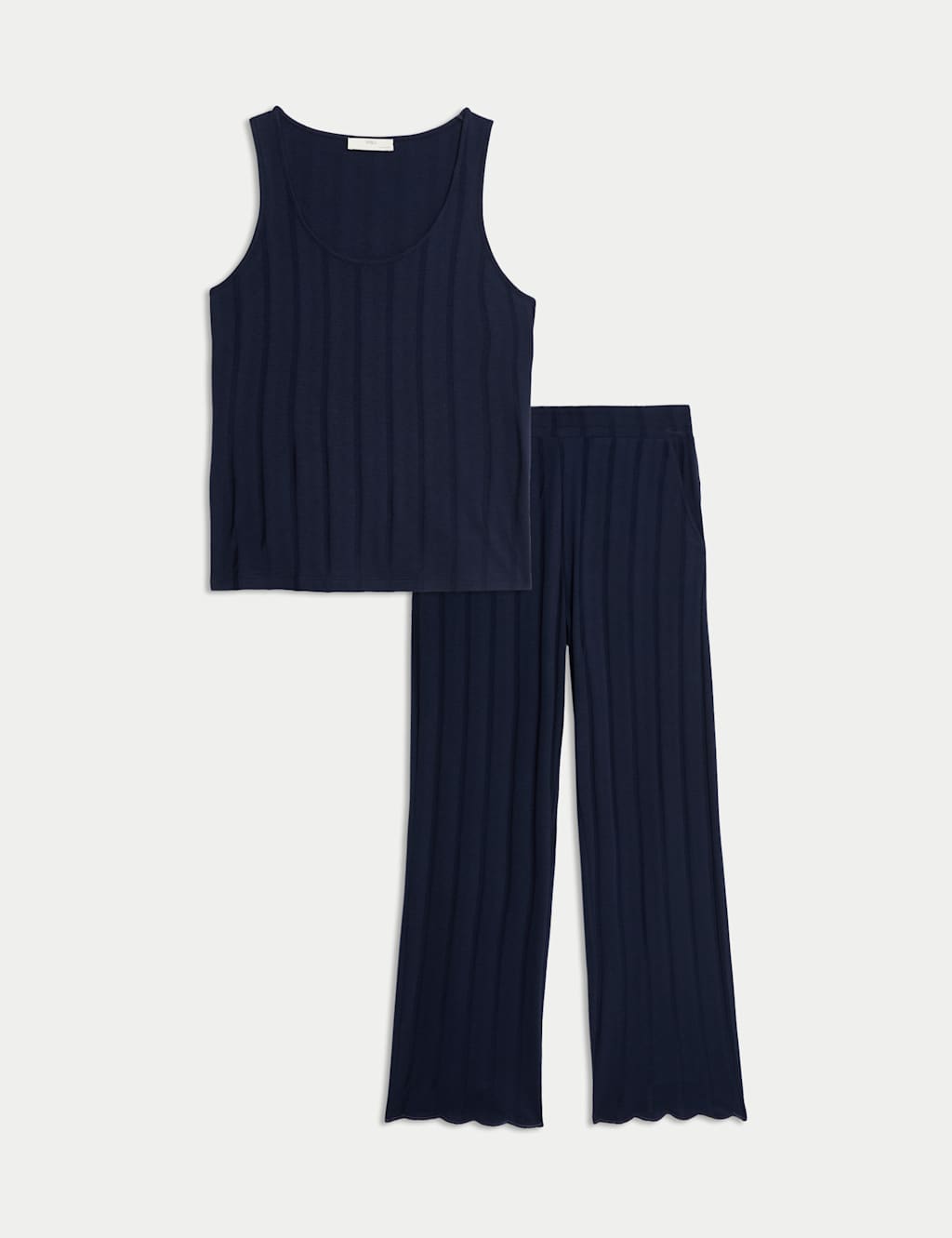 Cotton Modal Scallop Edge Ribbed Pyjama Set 2 of 6