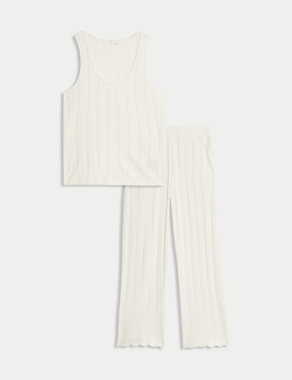 Cotton Modal Scallop Edge Ribbed Pyjama Set 2 of 6