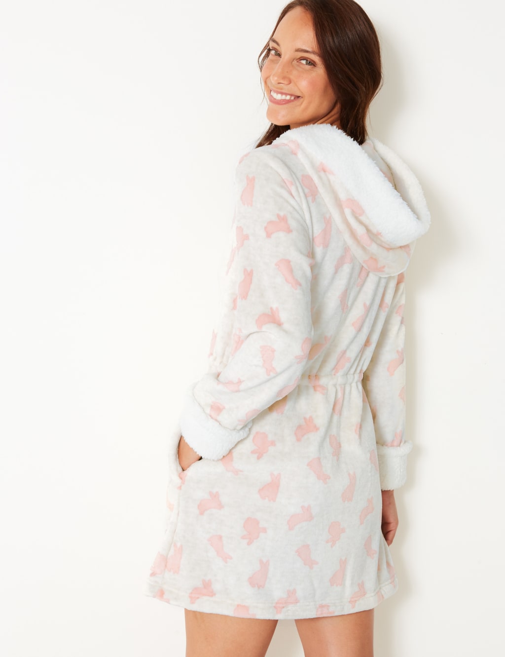 Hooded Bunny Zip-up Short Dressing Gown 3 of 4