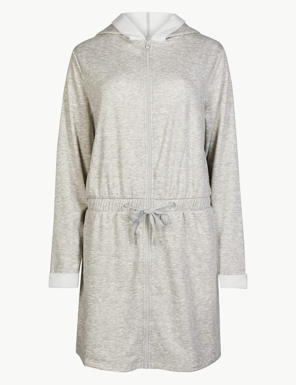 Fleece-lined Zip-up Short Dressing Gown  2 of 4