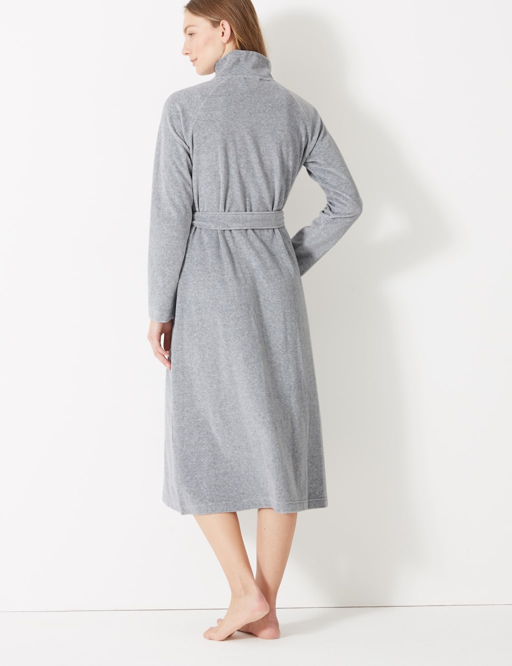 M and s zip up dressing gown top
