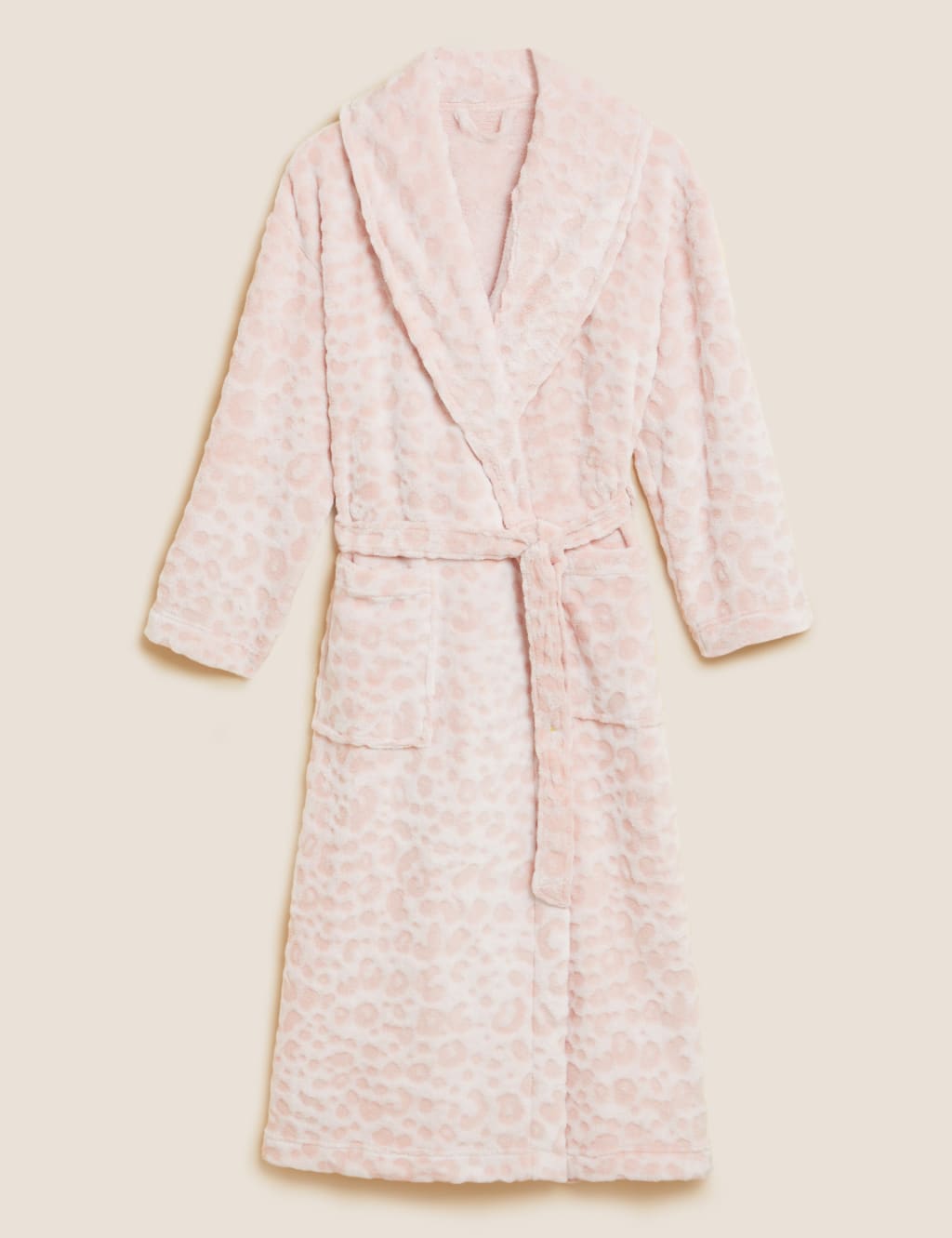Fleece Leopard Print Long Dressing Gown M S Collection M S