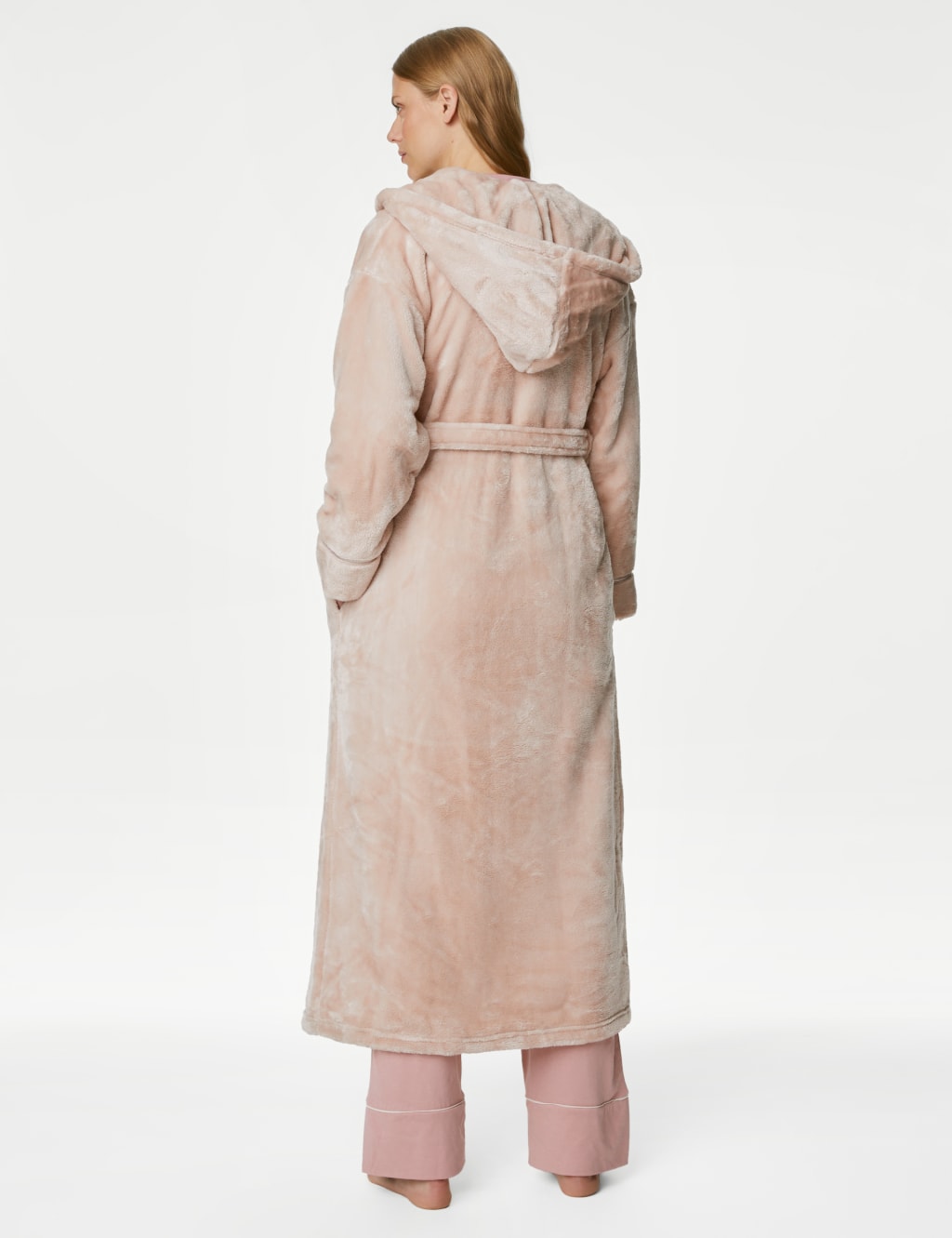 Fleece Hooded Long Dressing Gown 5 of 7