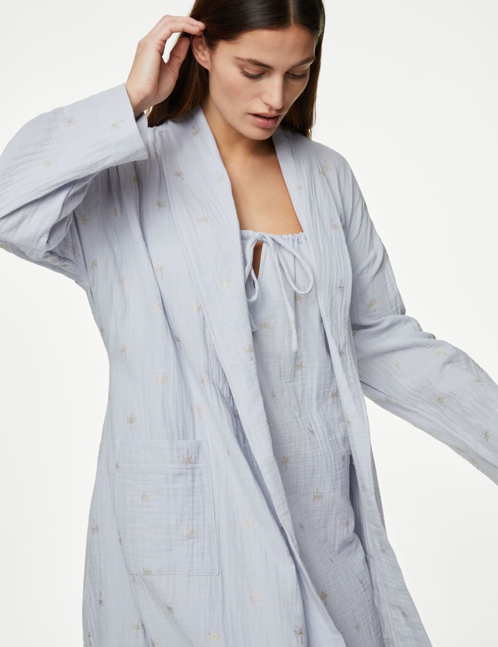 Muslin Foil Print Dressing Gown 4 of 5