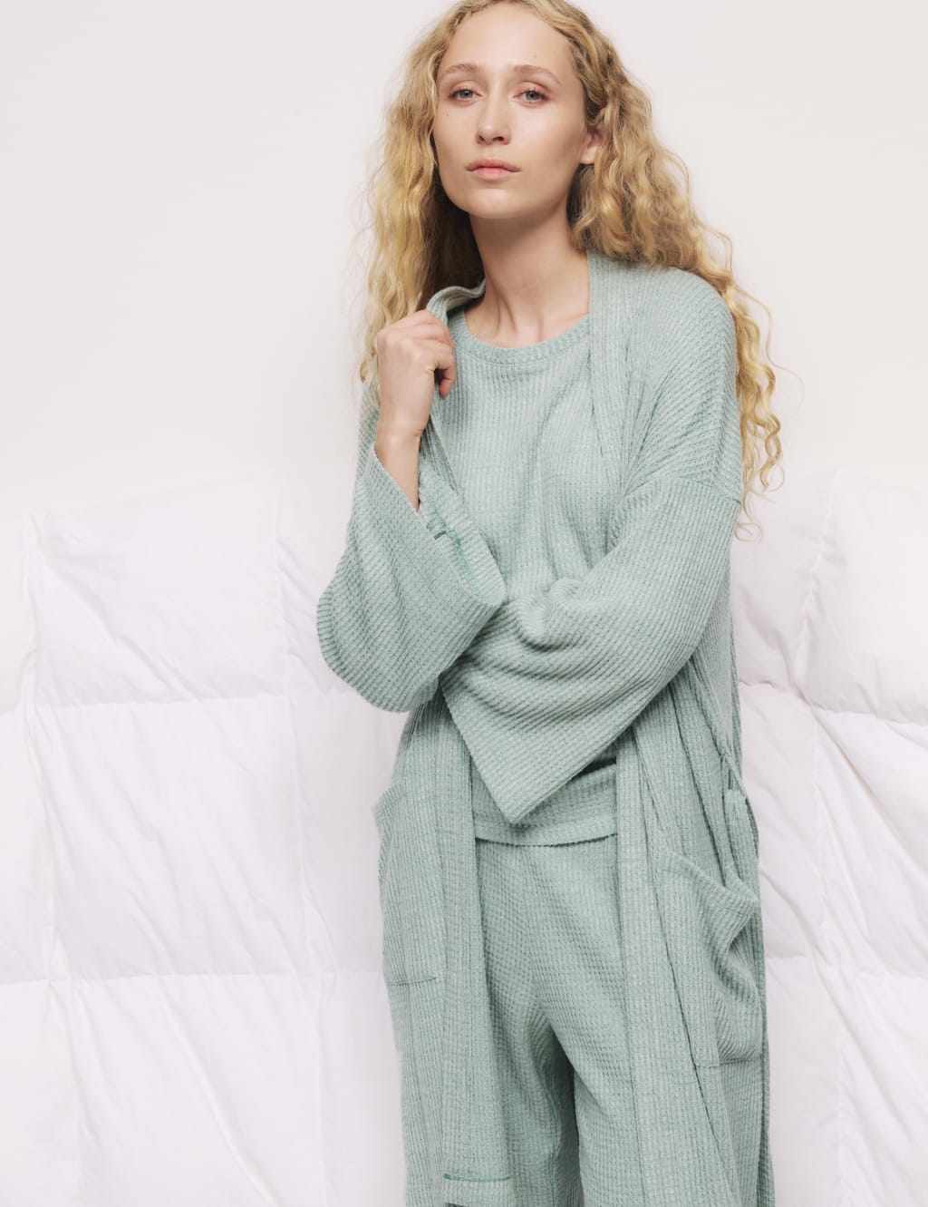 M&s waffle dressing gown best sale