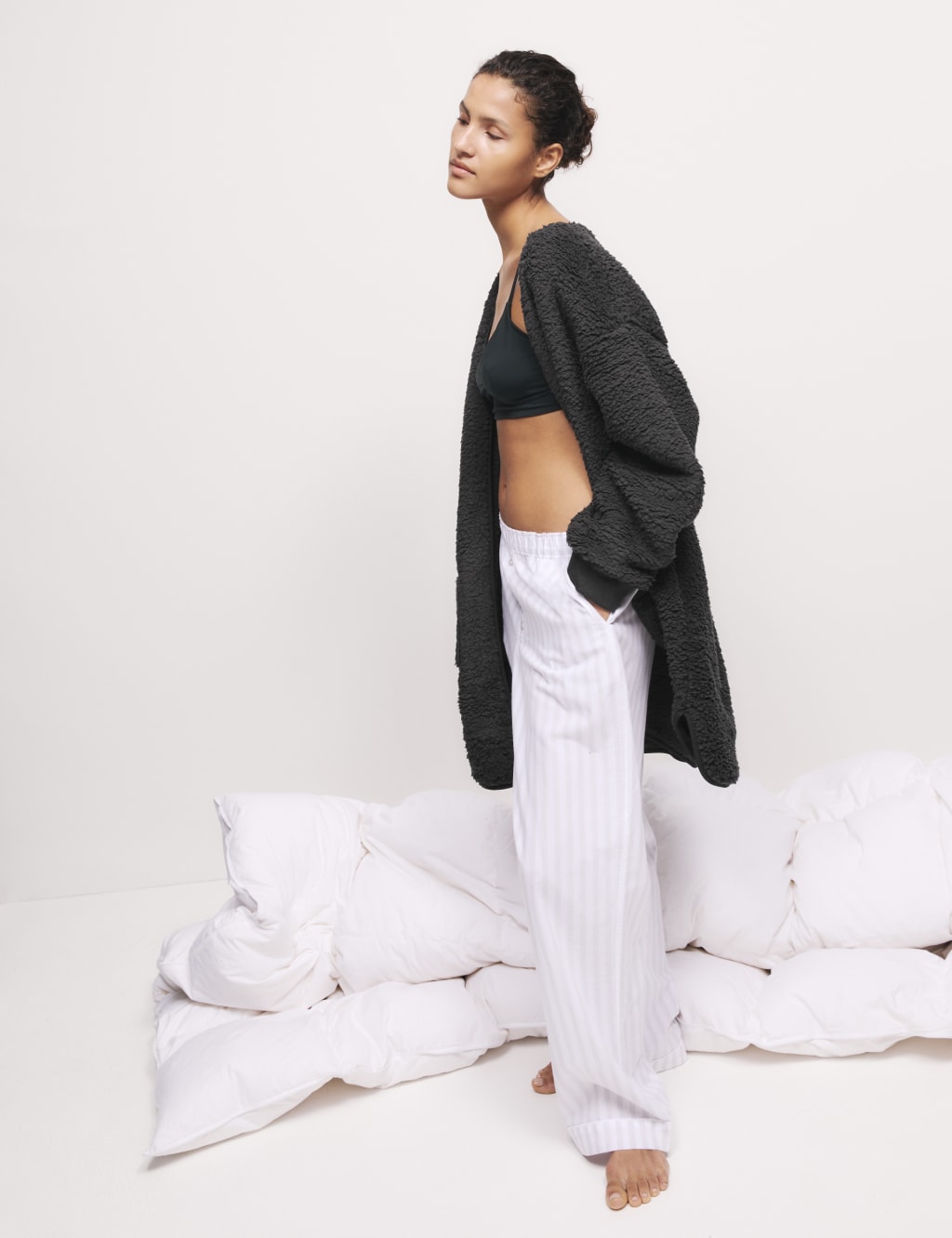 Teddy Fleece Dressing Gown M S Collection M S