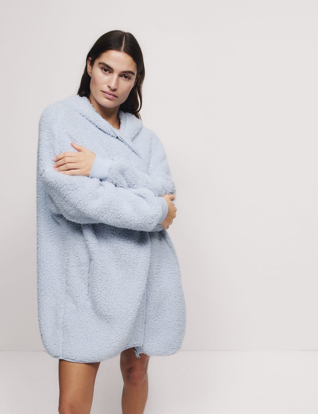 Teddy Fleece Hooded Lounge Cardigan